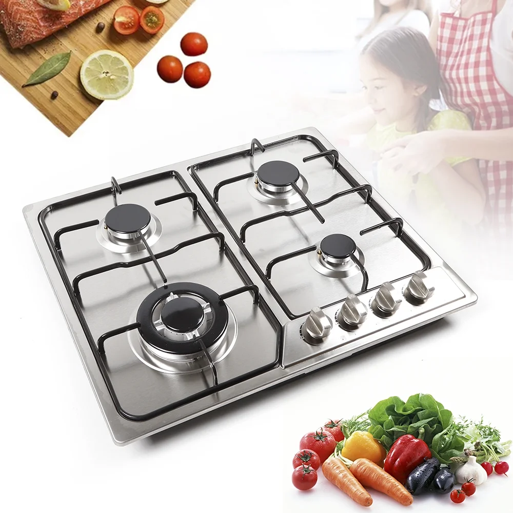 TOOL1SHOoo 5 Burners Built in Gas Cooktop Stainless Steel Stove NG/LPG Gas Hob Cooktop