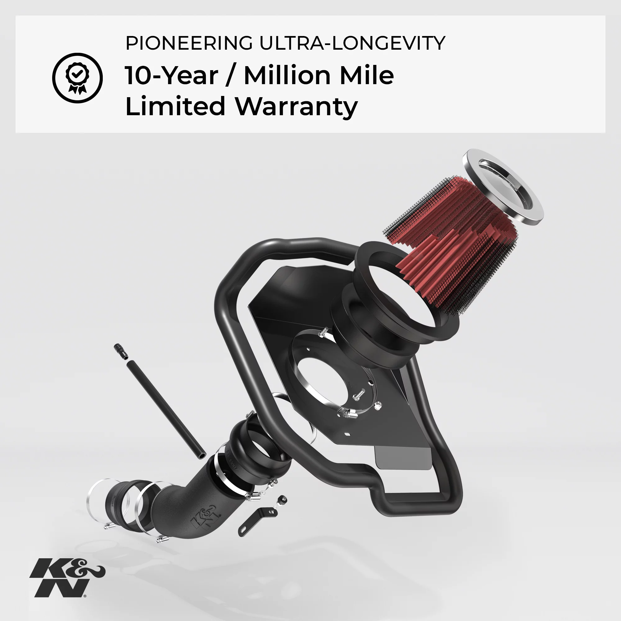 K&N Cold Air Intake Kit: High Performance, Guaranteed to Increase Horsepower: 2016-2019 Chevy Malibu, 1.5L L4,63-3106