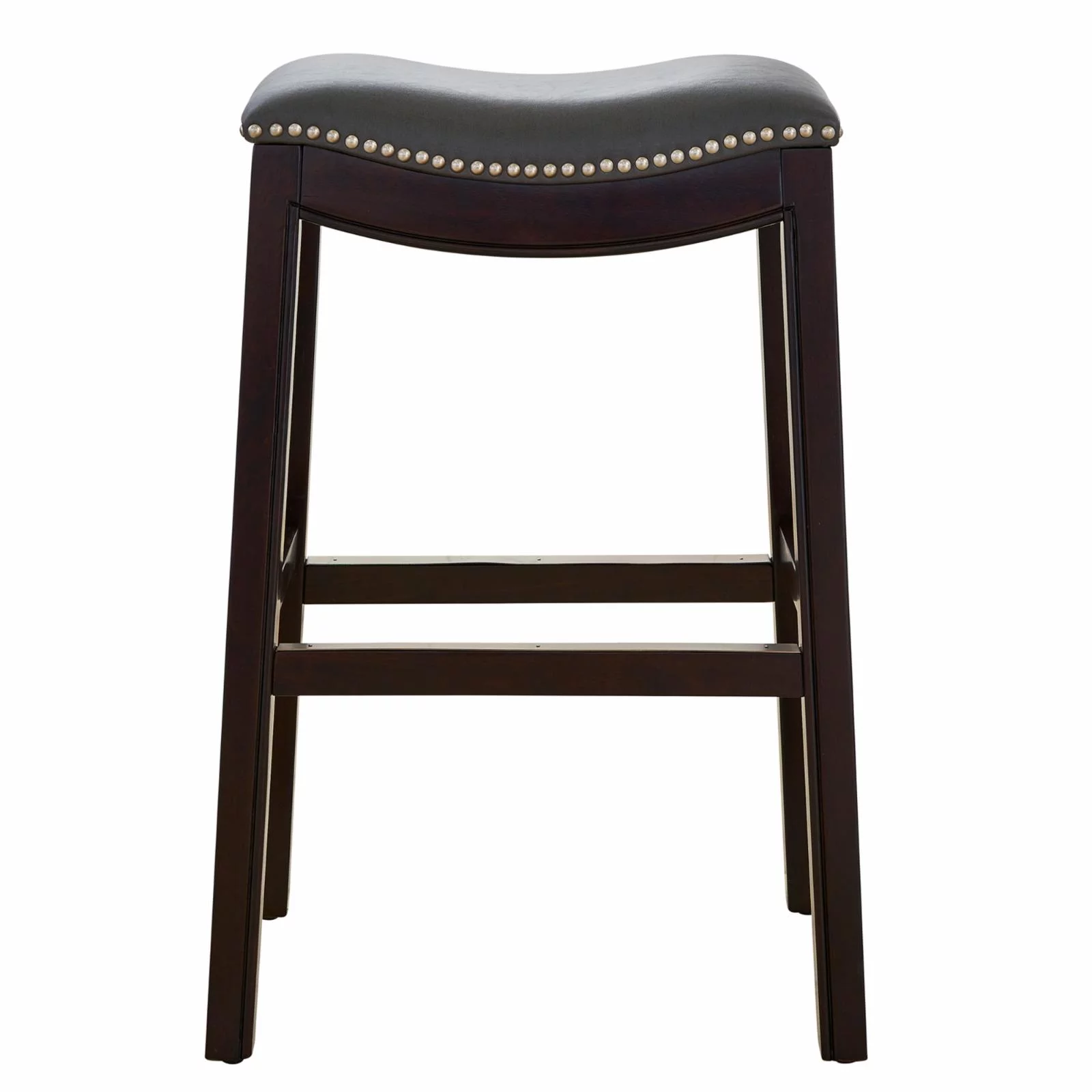 New Ridge Home Goods Julian 30 in. Faux Leather Barstool - Gray