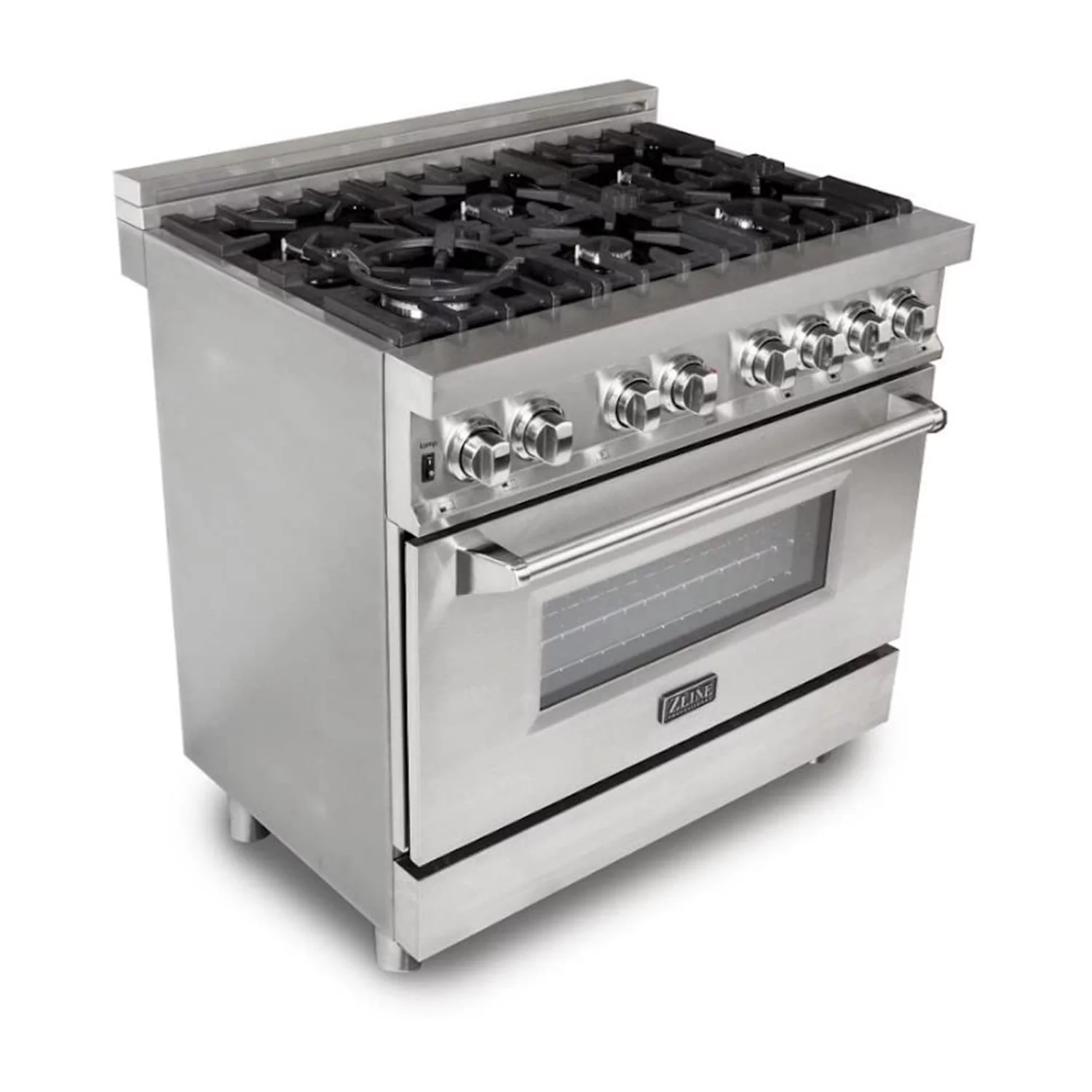 ZLINE 36 Inch Professional Dual Fuel Gas Range Electric Oven, Stainless Steel