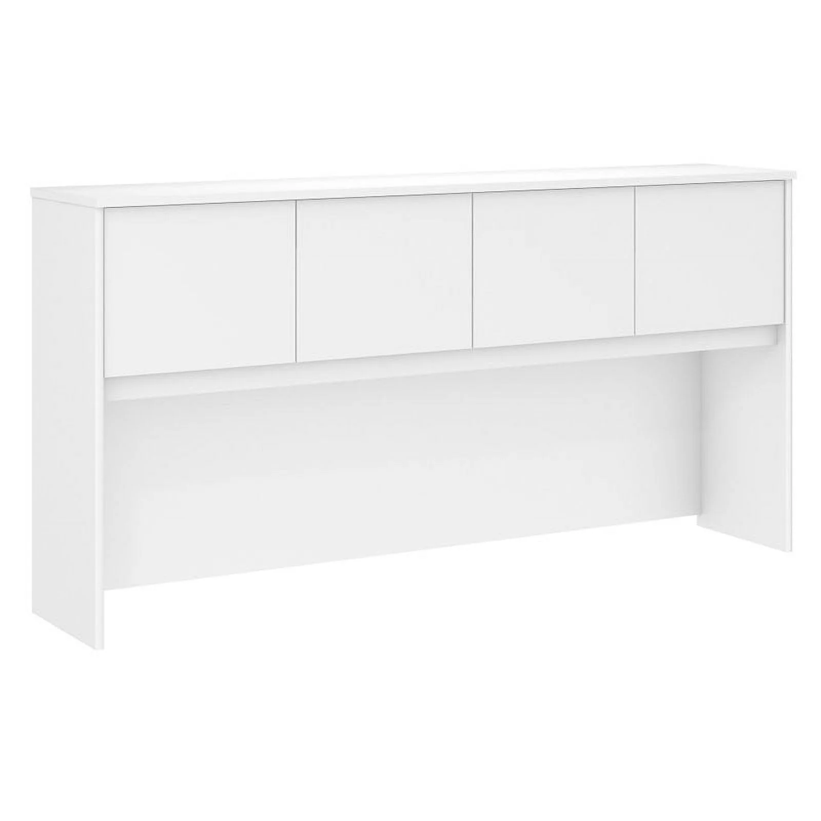 Pemberly Row Modern 72W 4 Door Hutch in White - Engineered Wood