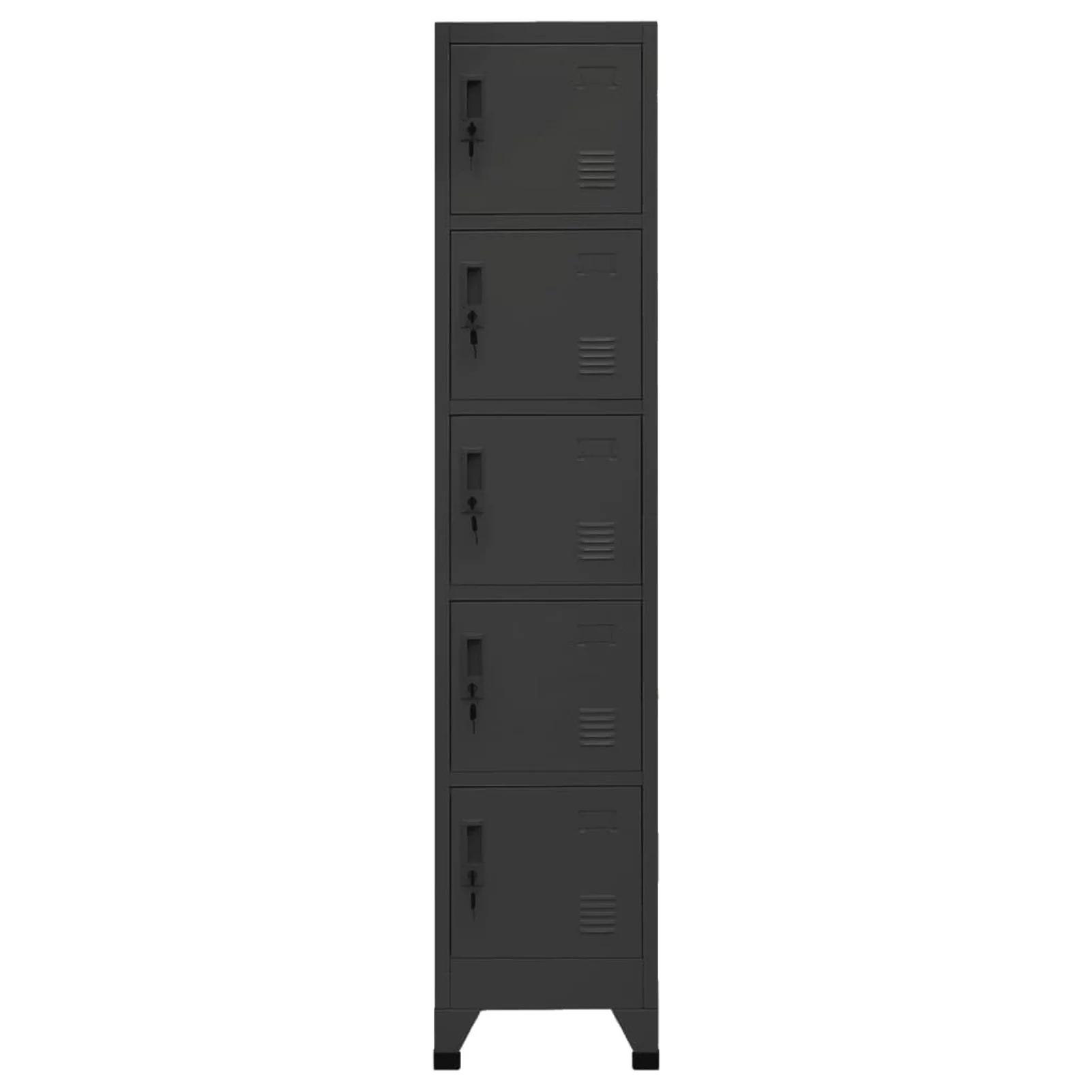Anself Locker Cabinet with Storage Compartments and 5 Lockable Doors Steel File Cabinet Anthracite for Living Room, Bedroom, School, Home Office Furniture 15 x 15.7 x 70.9 Inches (W x D x H)