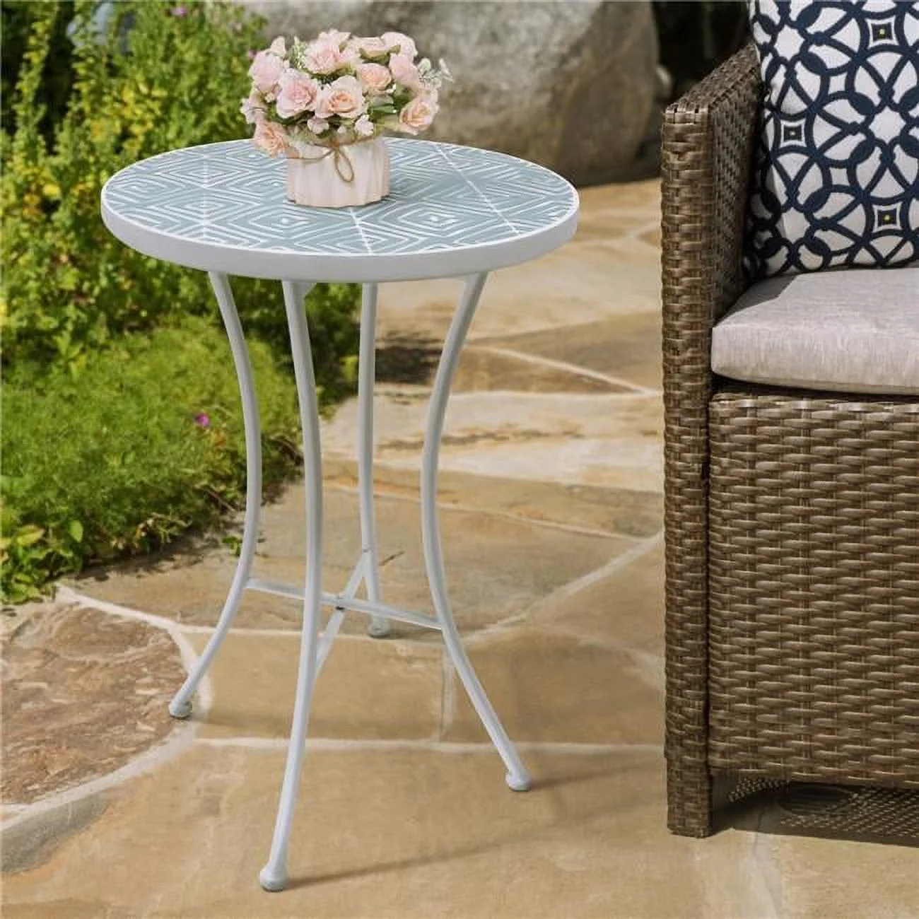 Aviva Mosaic Tile Outdoor Side Table