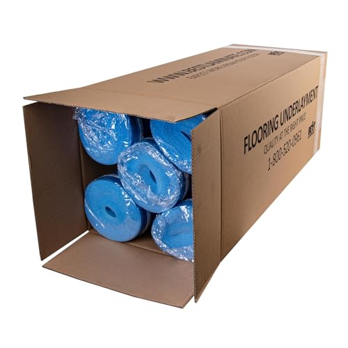 3in1 Vapor Barrier Flooring Underlayment w/Overlap and pre-Attached Tape Strip - Bestlaminate- 2mm - 500sq.ft (Bundle 5 Rolls Each 100 sg.ft.)