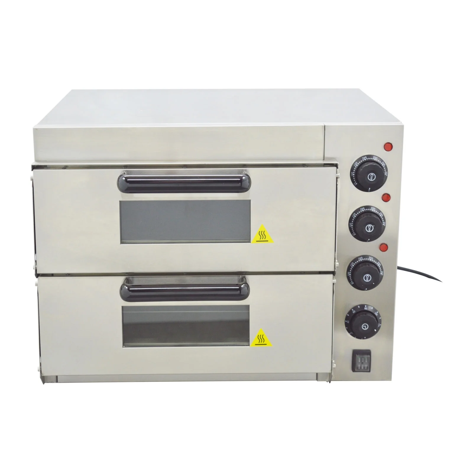 EQCOTWEA Double-decker Electric Oven Commercial Pizza Bread Oven Stainless Steel 3KW