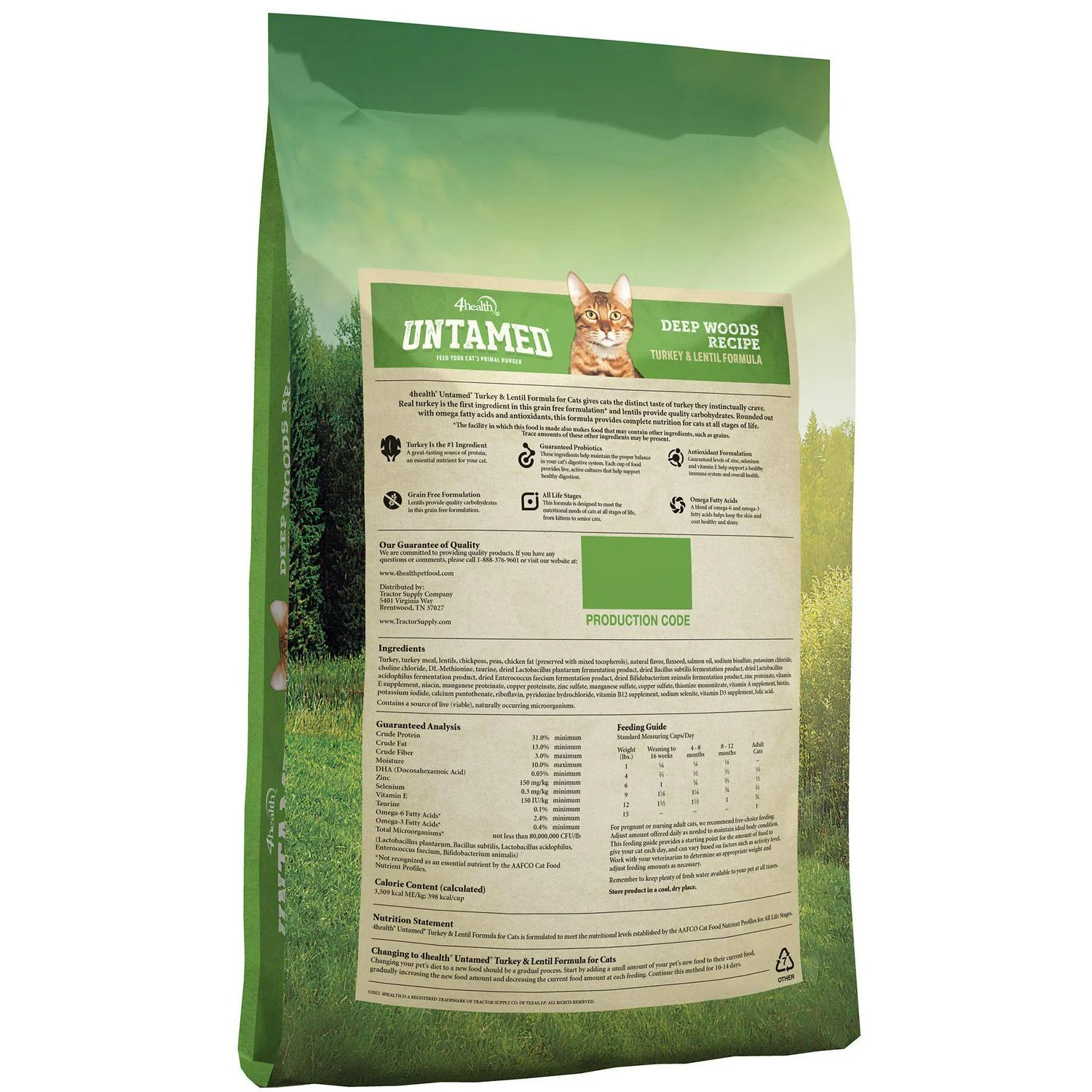 4health Untamed Deep Woods All Life Stages Grain-Free Turkey and Lentils Formula Dry Cat Food