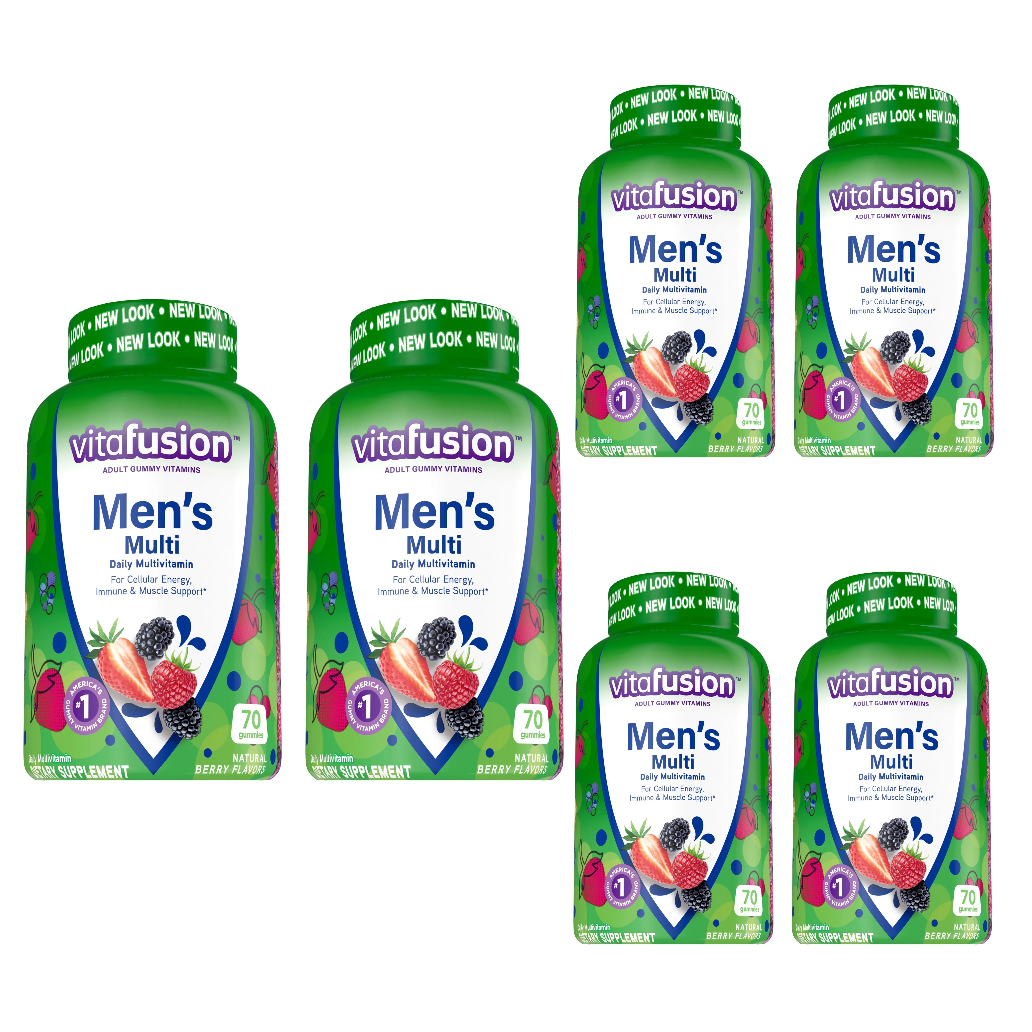 Vitafusion Men's Daily Multivitamin Gummy 70 ea (Pack of 6)