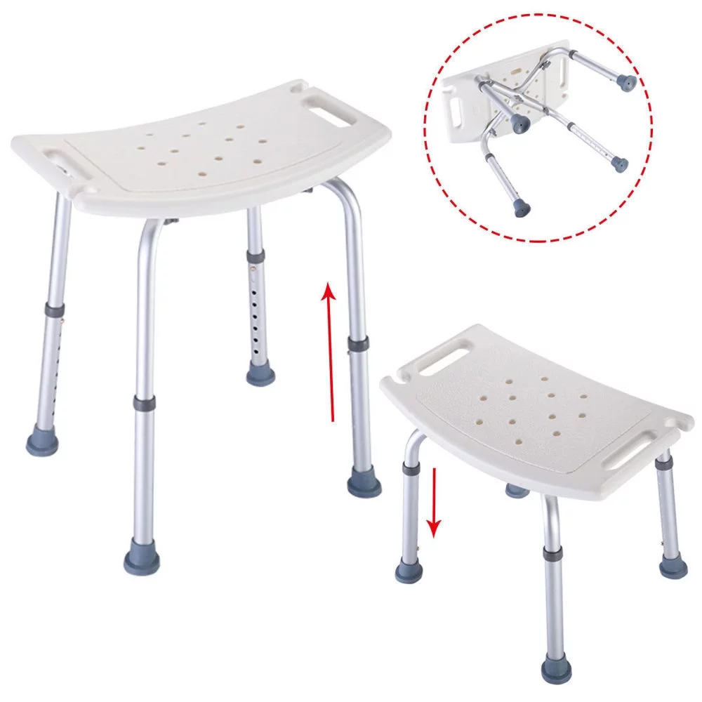 Zimtown Adjustable Elderly Bathtub Bath Shower Seat Chair Bench Stool Seat