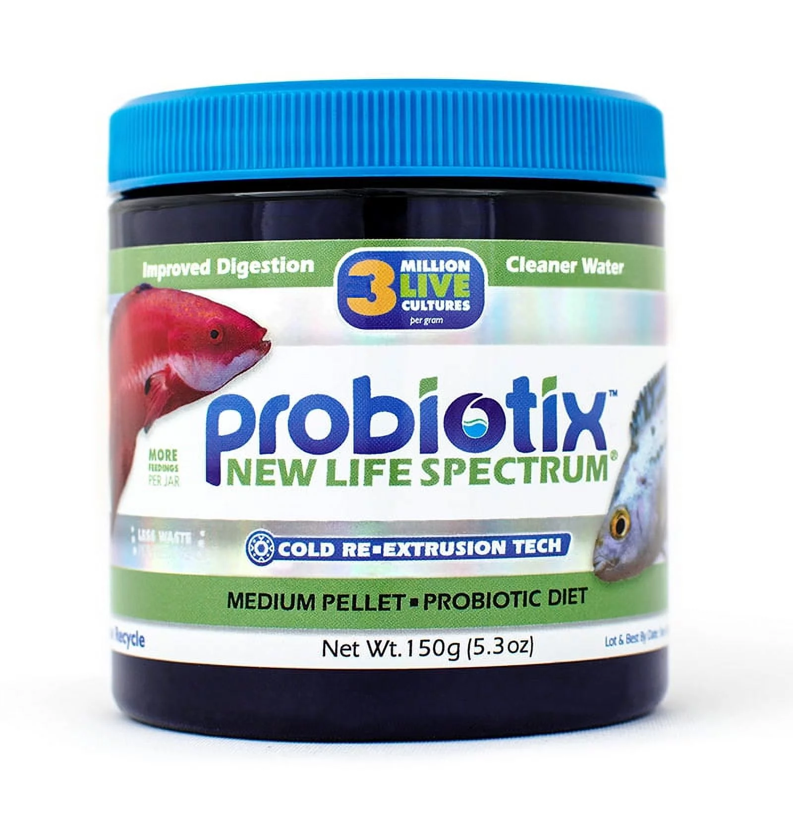 New Life Spectrum Probiotix Medium Fish Food Pellets for Enhanced Digestion, 150 g
