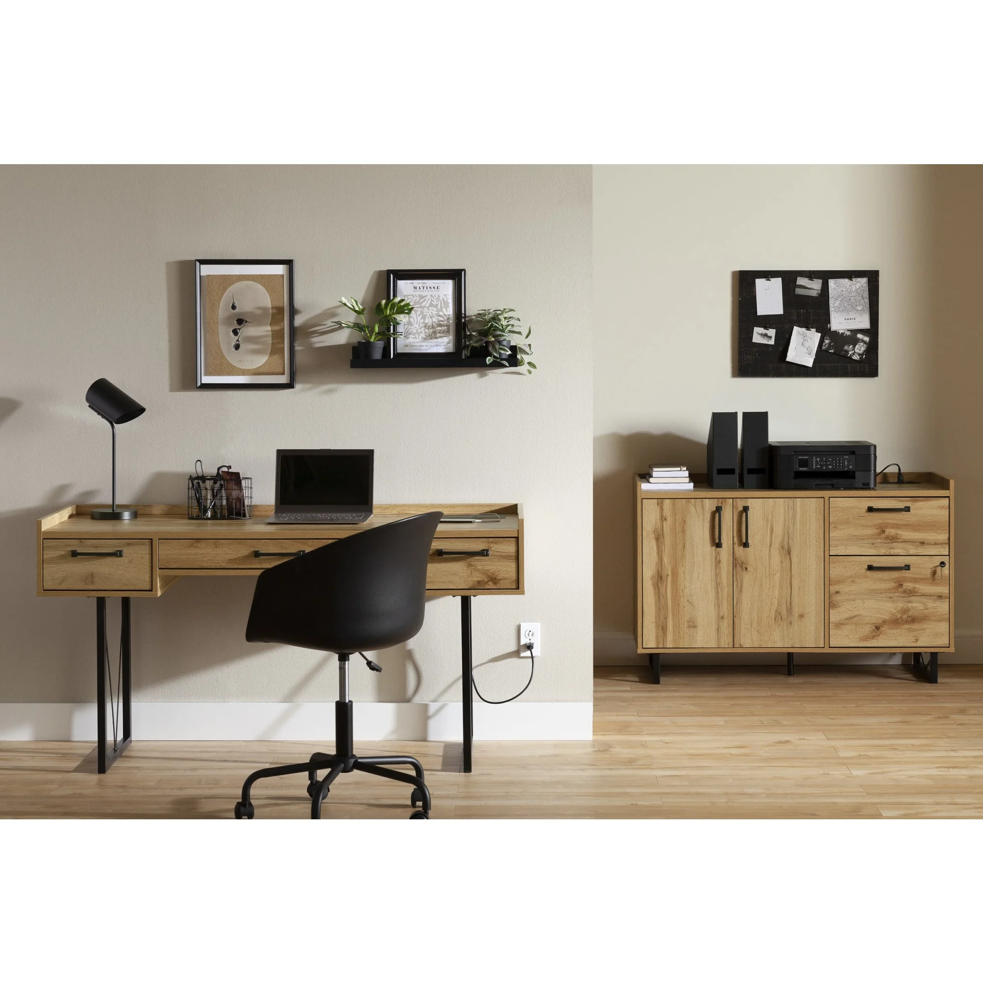 South Shore Furniture Finneas Credenza, Nordik Oak
