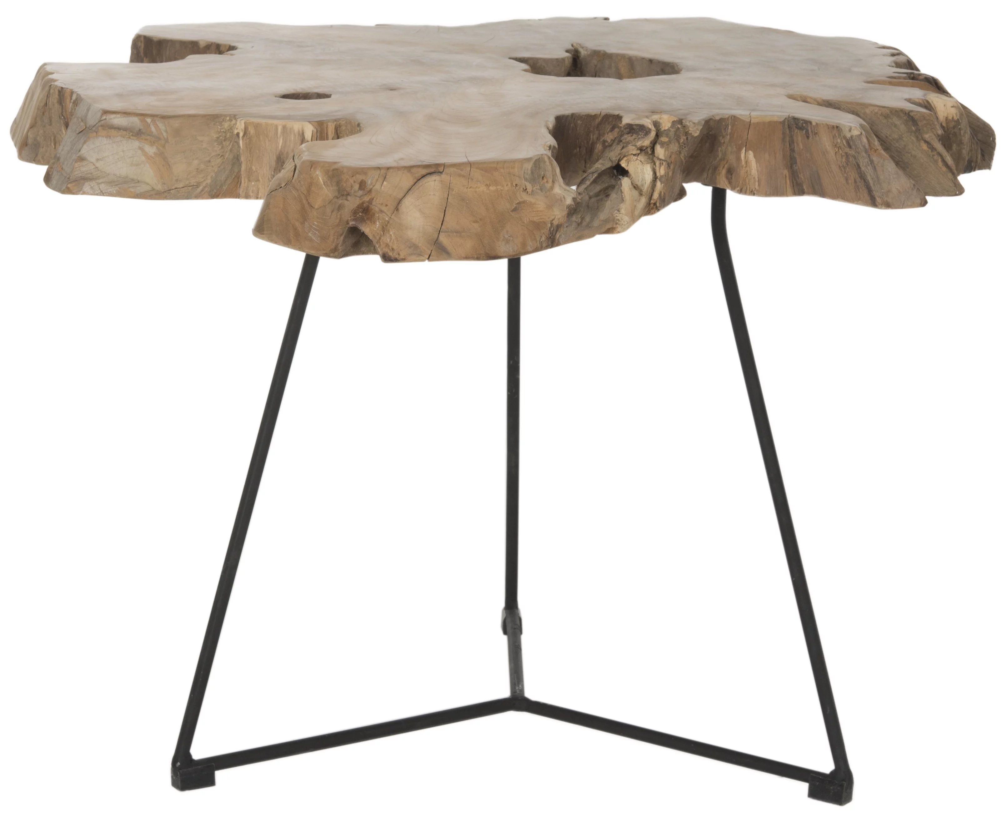 SAFAVIEH Babylon Mission Rustic Tree Top Coffee Table, Natural/Black