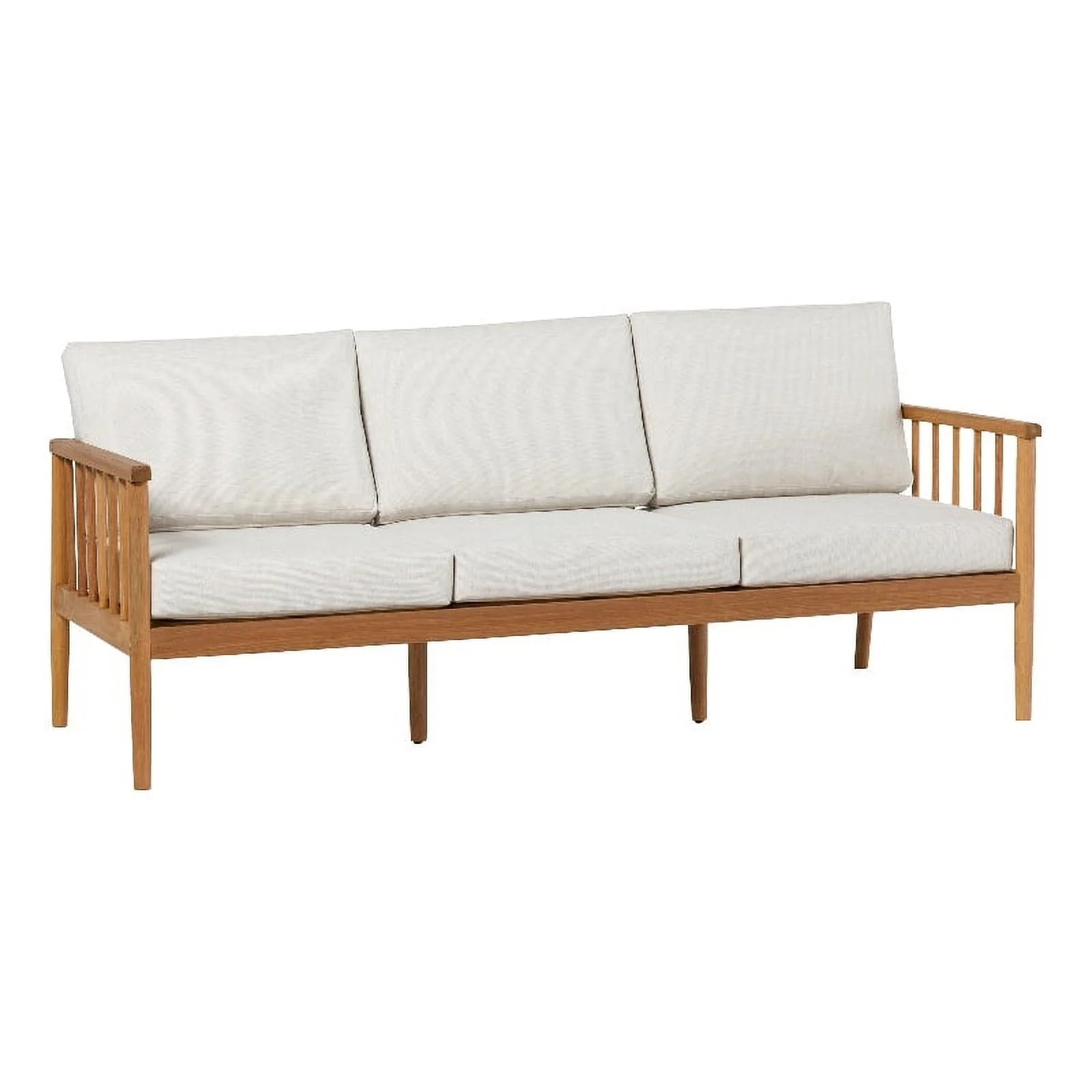 Modern Outdoor Solid Wood Spindle Style Triple Lounge - Natural