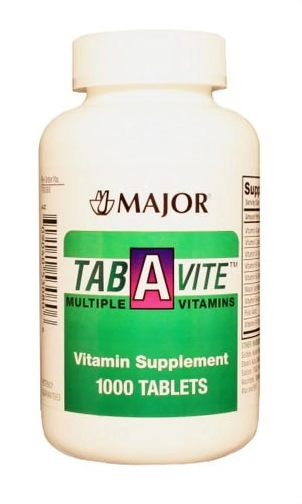 MAJOR TAB-A-VITE MULTIPLE VITAMINS TABS ASCORBIC ACID-60 MG Red 1000 TABLETS UPC 309040530806