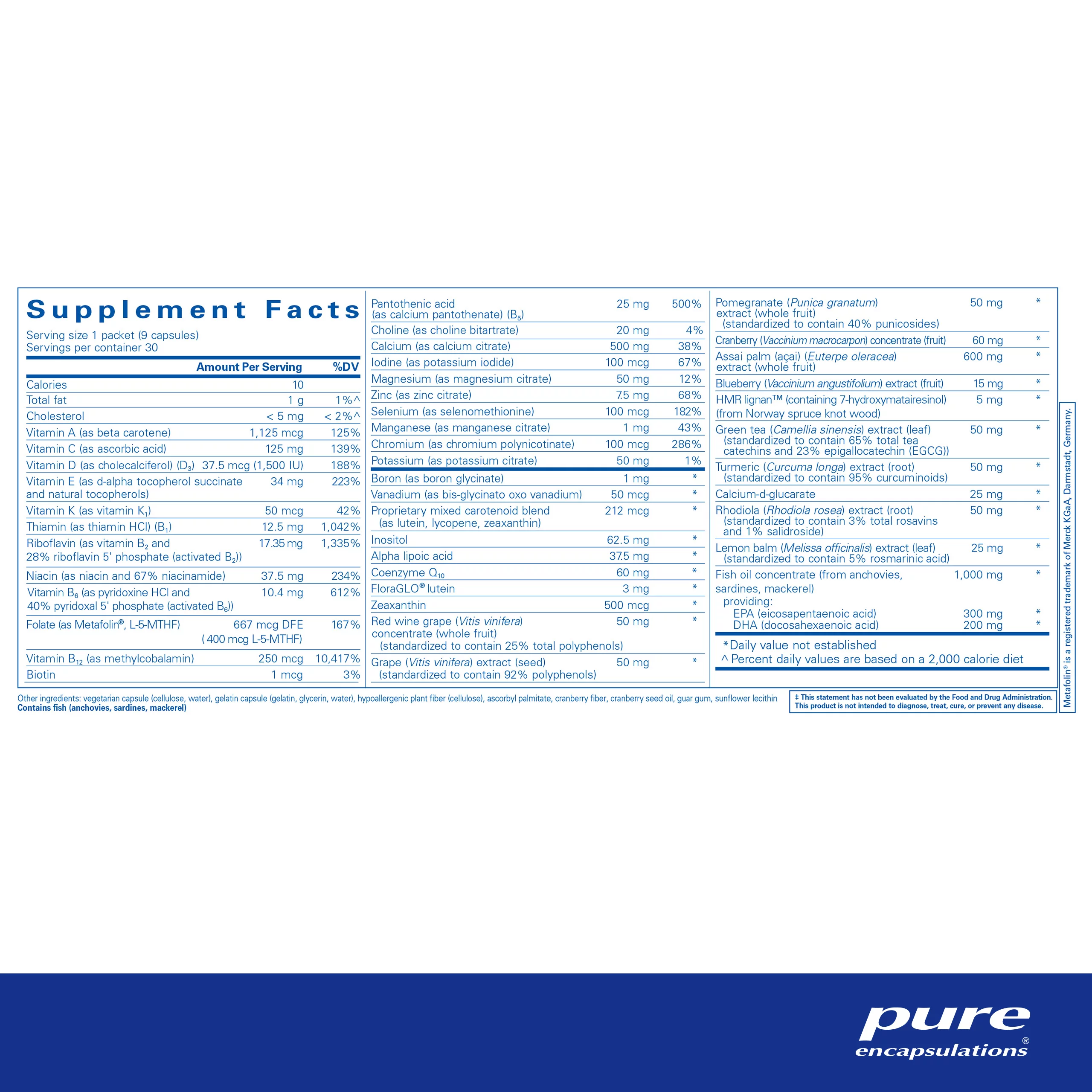 Pure Encapsulations Women's Pure Pack | Supplement to Support Bone, Cardiovascular, Macular, and Breast Health* | 30 Packets