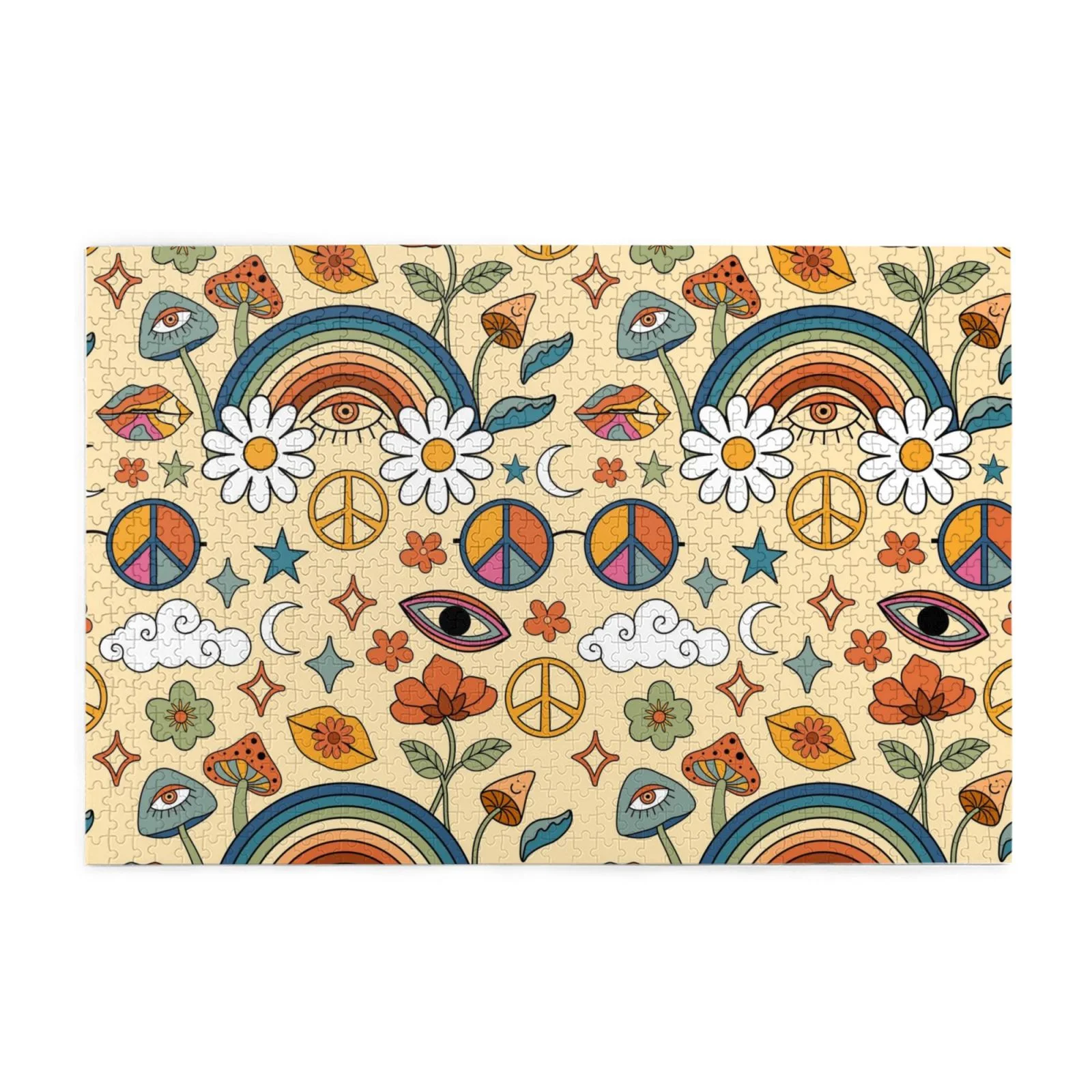 Bingfone 1000 Pieces Jigsaw Puzzles Mushrooms And Rainbows Peacefor Adults and Teens and Kids Family Happy Gift Idea