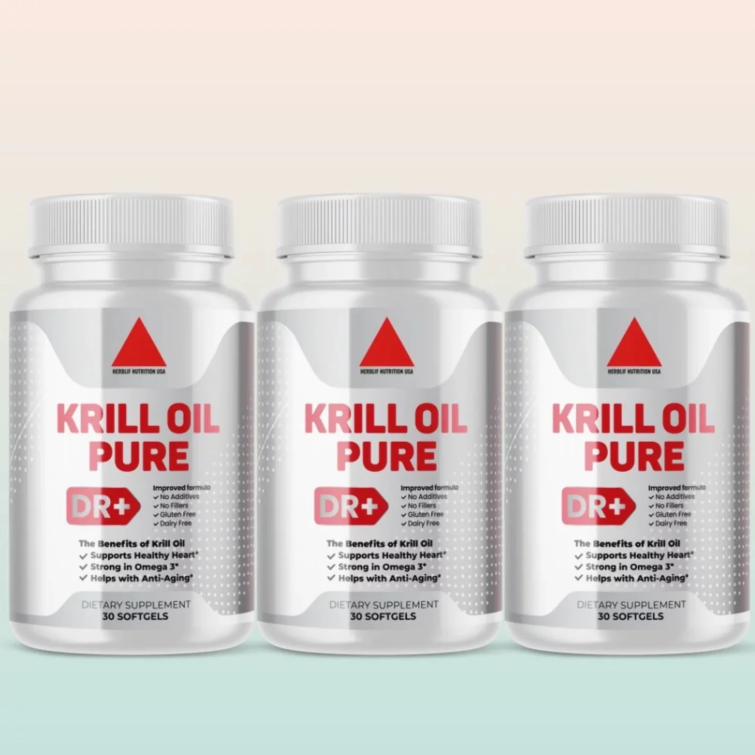 Omega-3 Antarctic Krill Oil 500mg - Heart health, Brain Function, Joint Flexibility | 3-Pack