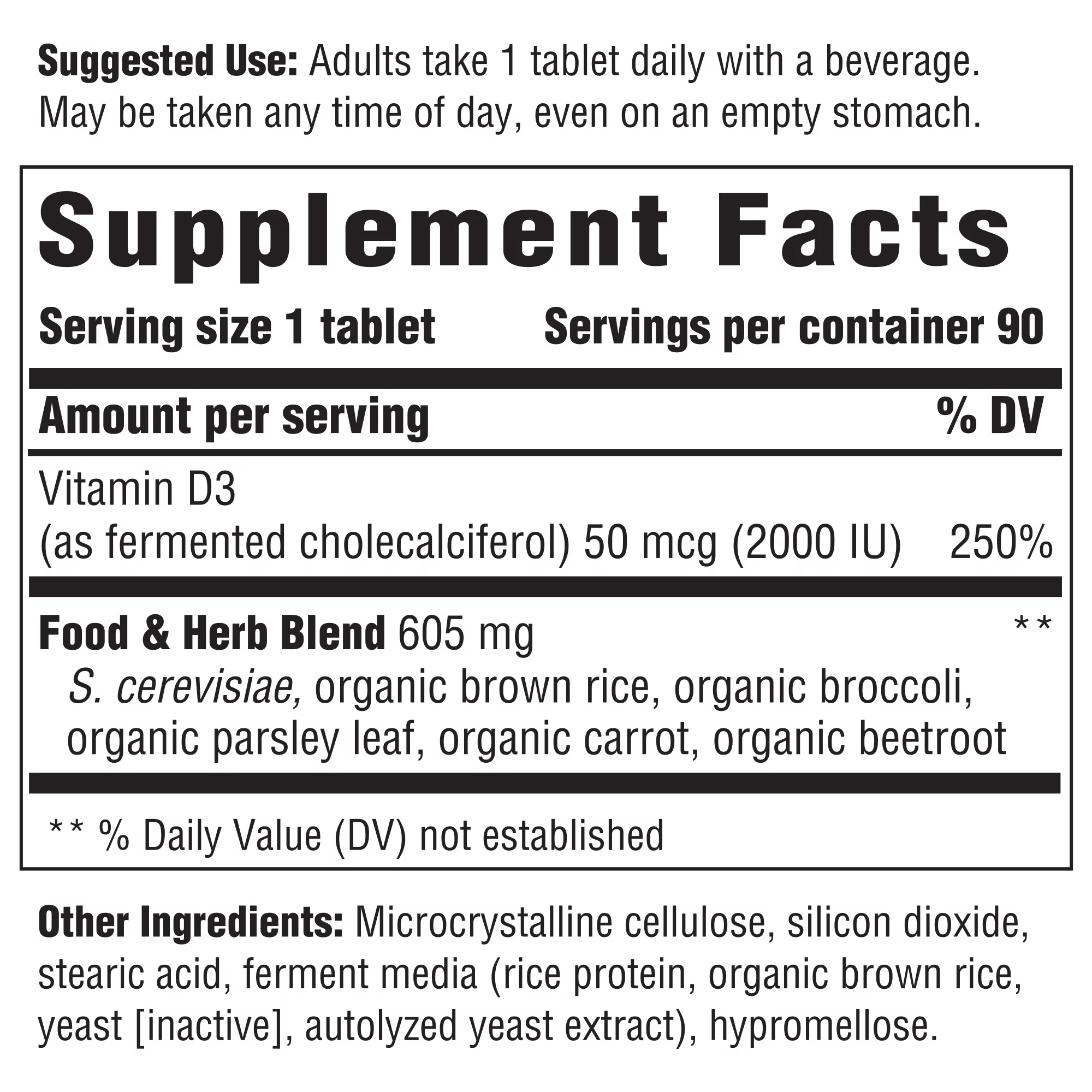 INNATE Response Formulas Vitamin D3 2000 IU (50 mcg) - Vitamin Supplement to Support Immune and Bone Health - Vegetarian, Non-GMO, and Kosher - Made Without 9 Food Allergens - 90 tablets (90 Servings)