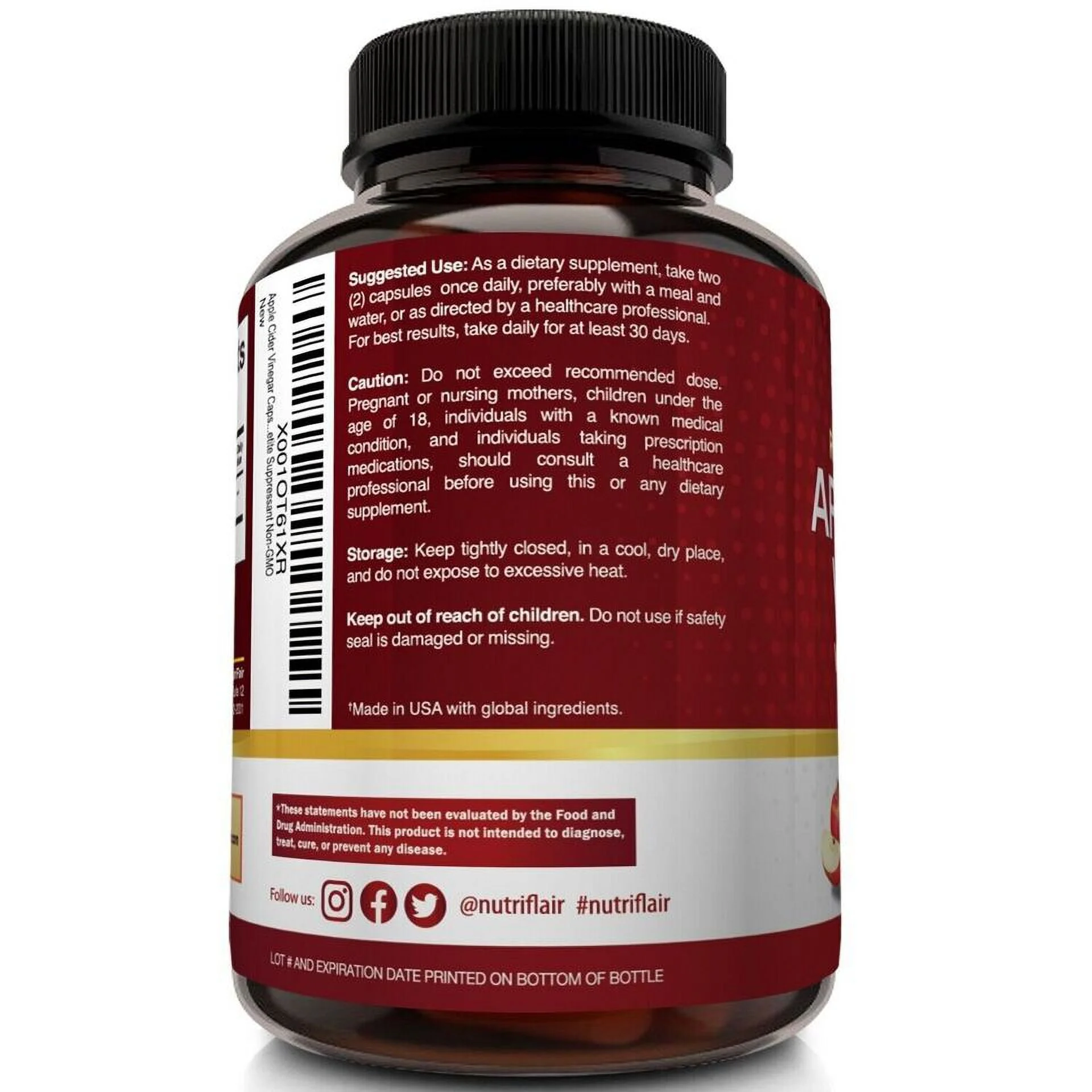 Apple Cider Vinegar Capsules - 1600mg 120 Capsule