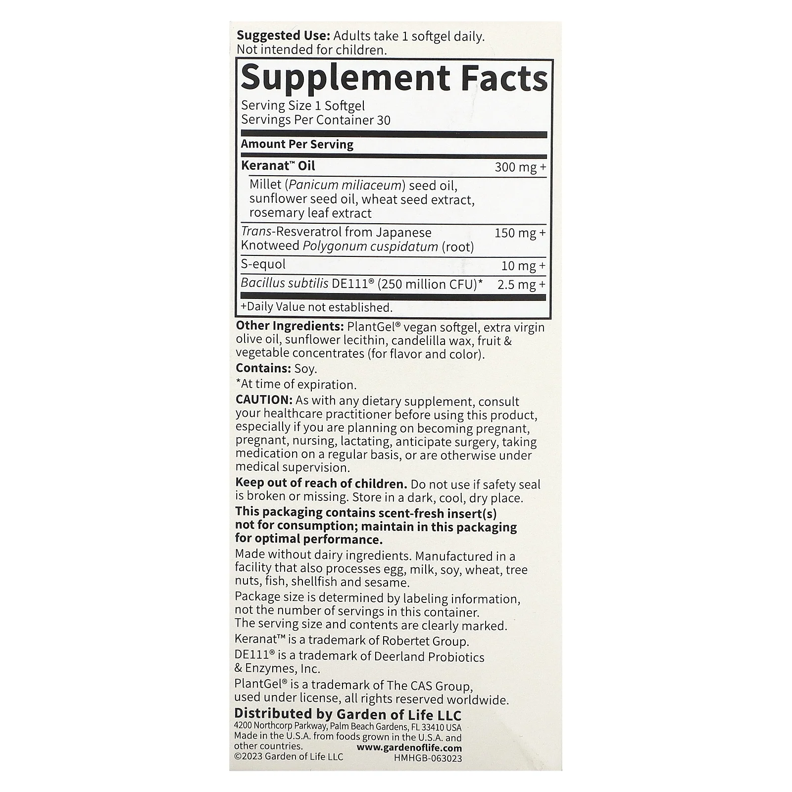 Garden of Life Herbals, Menopause + Hair Growth, Berry, 30 Vegan Softgels