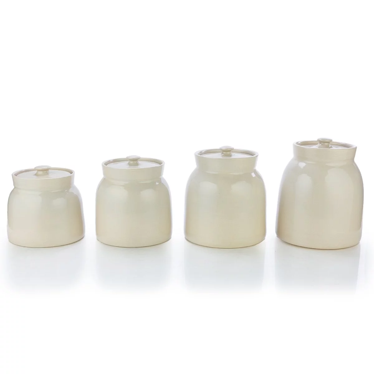 Martinez Pottery Hand Turned Stoneware Canister Set | Natural