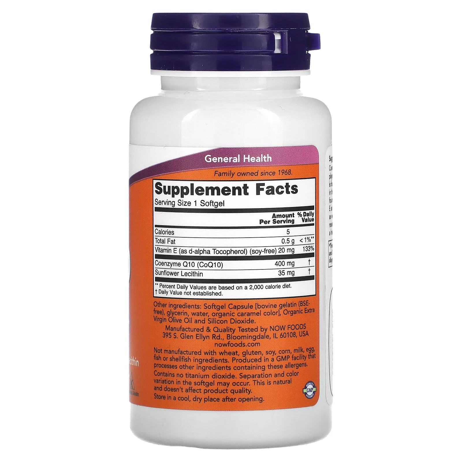 NOW Foods - CoQ10 Cardiovascular Health Support 400 mg. - 30 Softgels