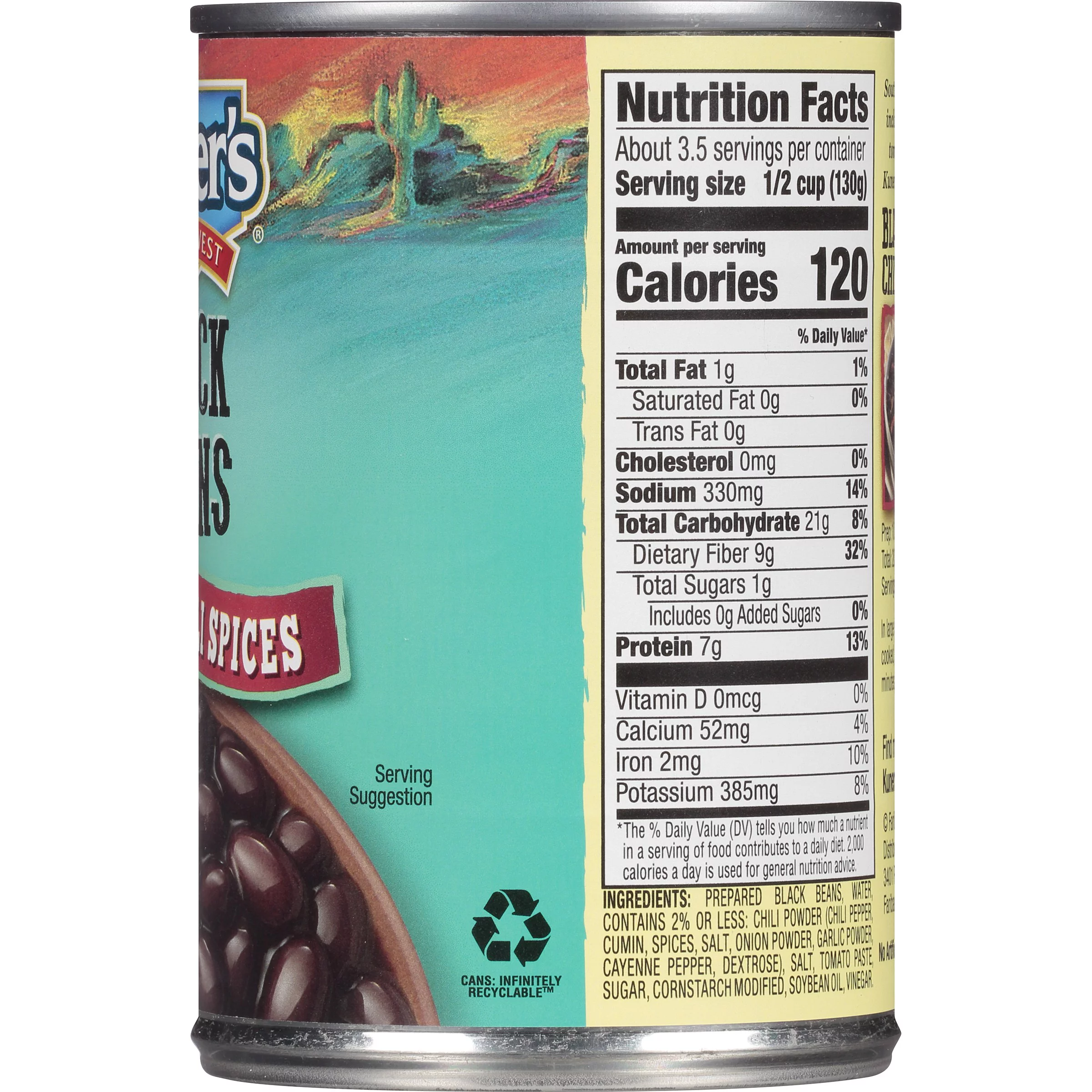 Kuner Black Beans Cumin and Chili Spices, 15 oz.