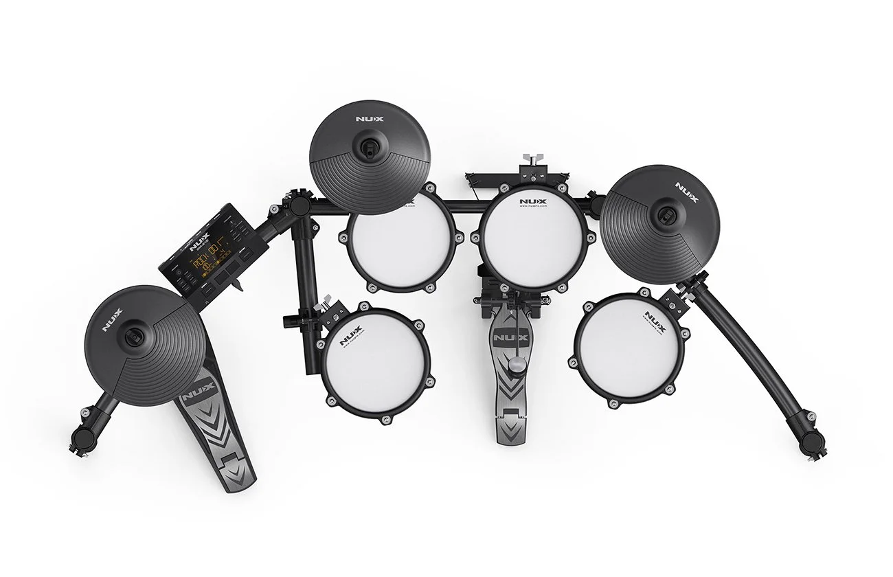 NUX Model DM-210 All Mesh Head Digital Electronic Drum Set, 8 Piece Kit