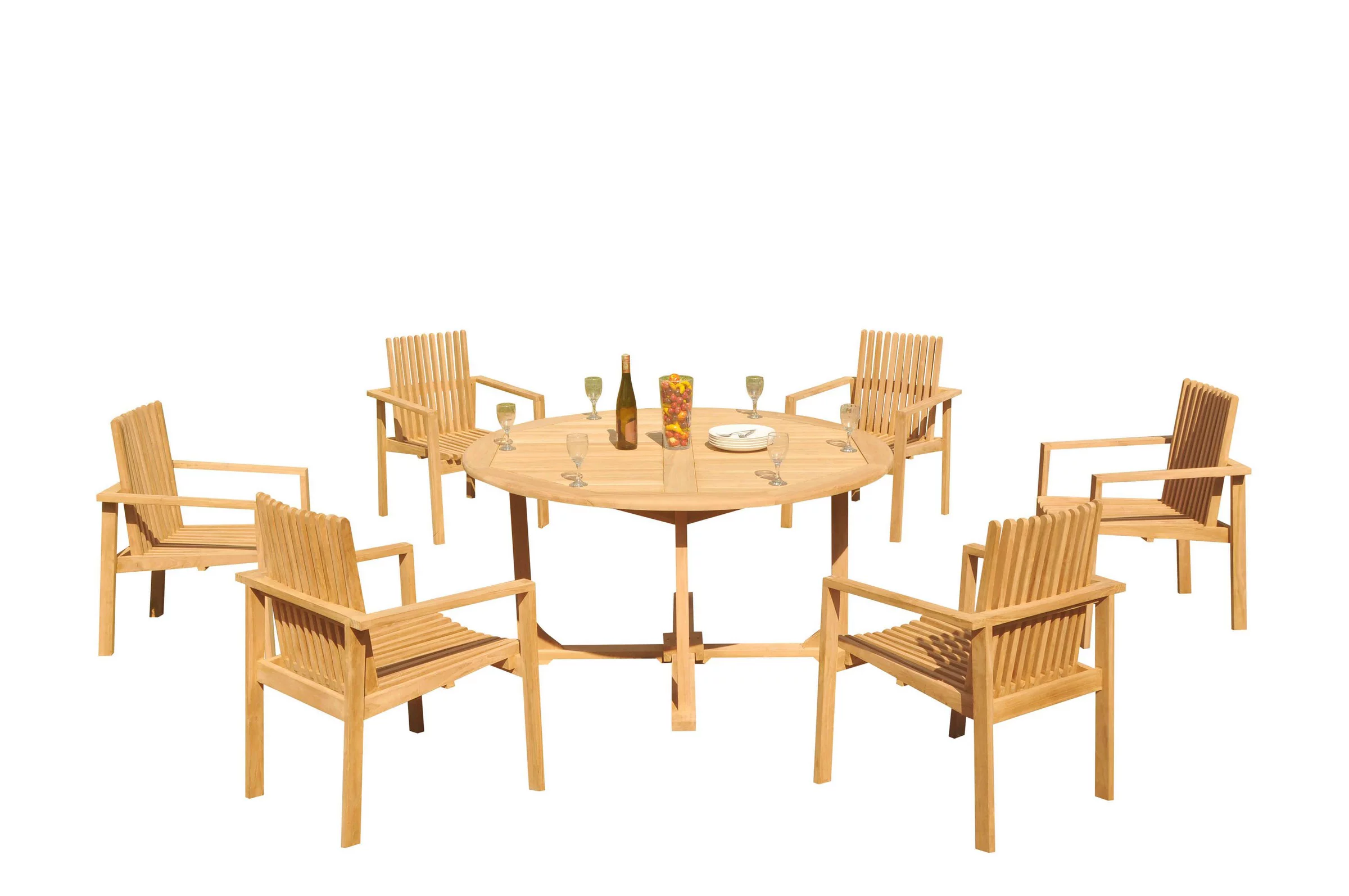 Grade-A Teak Dining Set: 6 Seater 7 Pc: 60