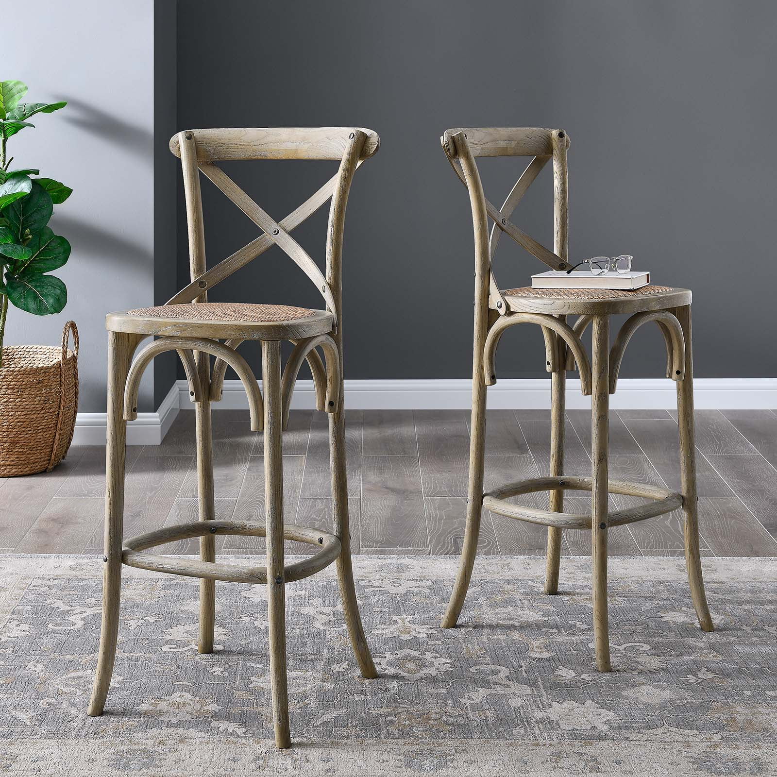 Modway Gear Bar Stool in Gray