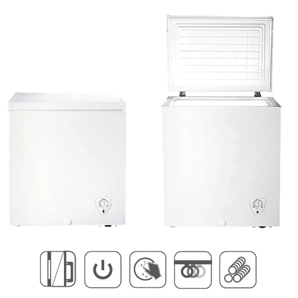 Smad 5 Cu ft Chest Freezer Upright Garage Kitchen Free Standing, Removable Basket and Adjustable Temperature