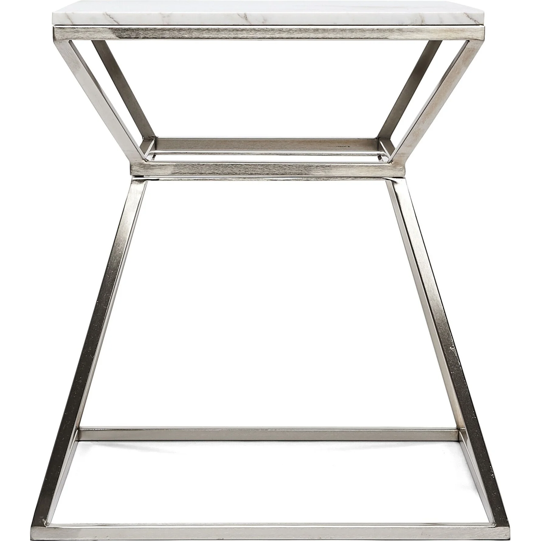 Millwork Holdings,. Co Inc Adore Decor Audrey Marble Side Table Silver Tall N/A Marble