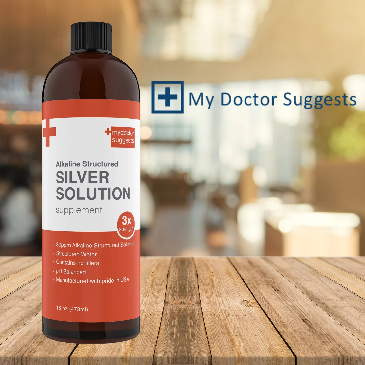 Colloidal Silver Liquid Solution Triple Strength pH Balanced 30ppm - 16 oz bottle