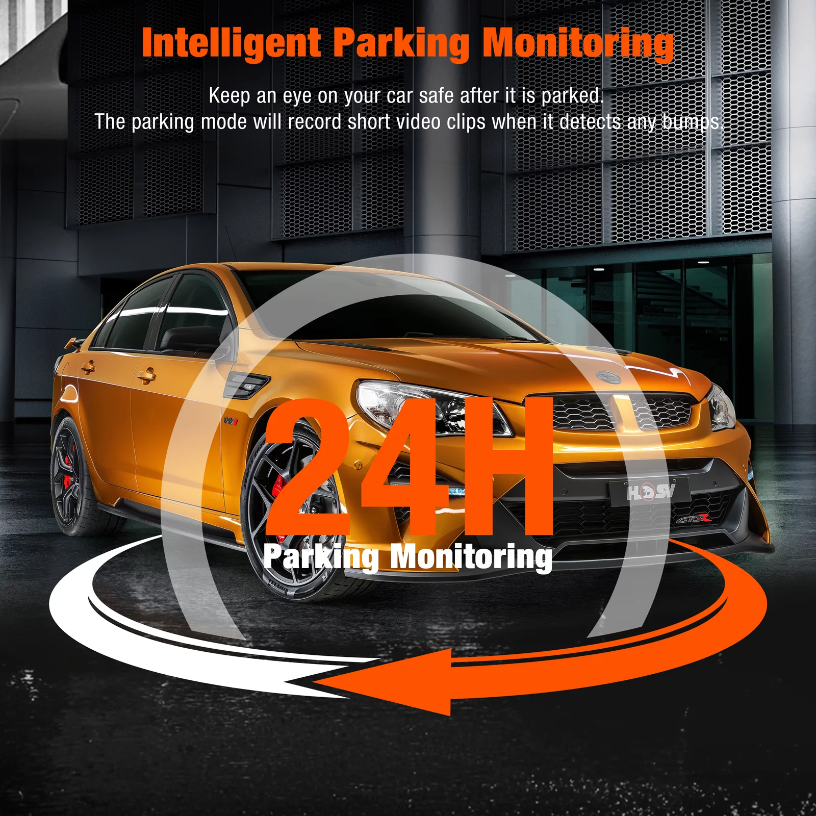 TOGUARD 3 Channel 1080P Dash Cam , 1080P+720P+720P Way Triple Car Camera,IR Night Vision, 24 Hour Parking Mode,with 64GB SD Card