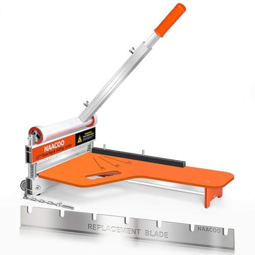 Heavy Duty Laminate/Vinyl Floor Cutter, NAACOO 13” Vinyl Plank Cutter with Wheel – Just 1 Step Meet Angle&Length Cutting, Flooring Tools - Cuts Laminate Floor, Engineer Wood, LVP/T, VCT, SPC, WPC