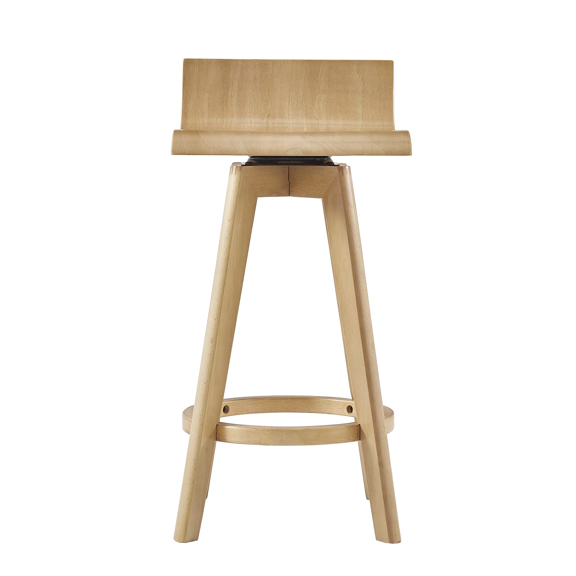 Weston Home Aleksi Modern Wood 24-inch Swivel Counter Stool, Set of 2, Natural