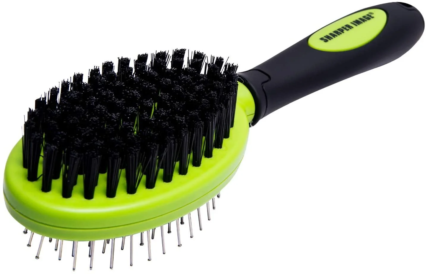 Sharper Image Dog Brush Pet Grooming Tools - Pet Brush Cat Brush 2 Sided Bristle Grooming Brush Long & Short Hair Tangled Hair Removing Shedding Hair Loose Undercoat Fur - For All Breeds Coat types