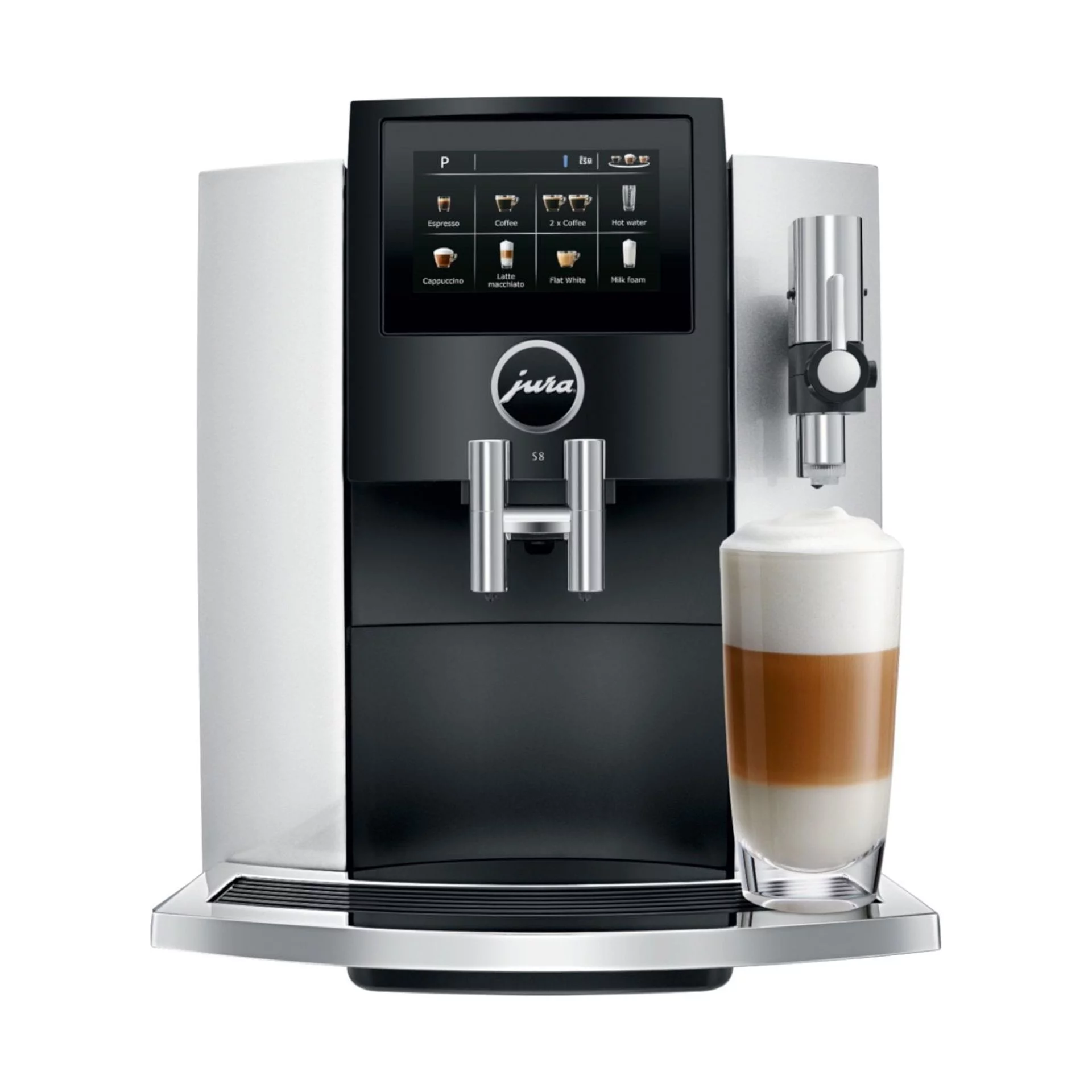 Jura S8 Automatic Coffee & Espresso Machine | Moonlight Silver