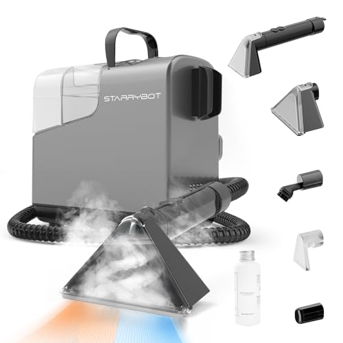 Portable Carpet&Upholestery Cleaner Machine with Steam and Heating Techology, Upgraded Powerful Suction with Versatile Tools for Pet, Couch, Car, Spot Cleaner for Stair/Furniture