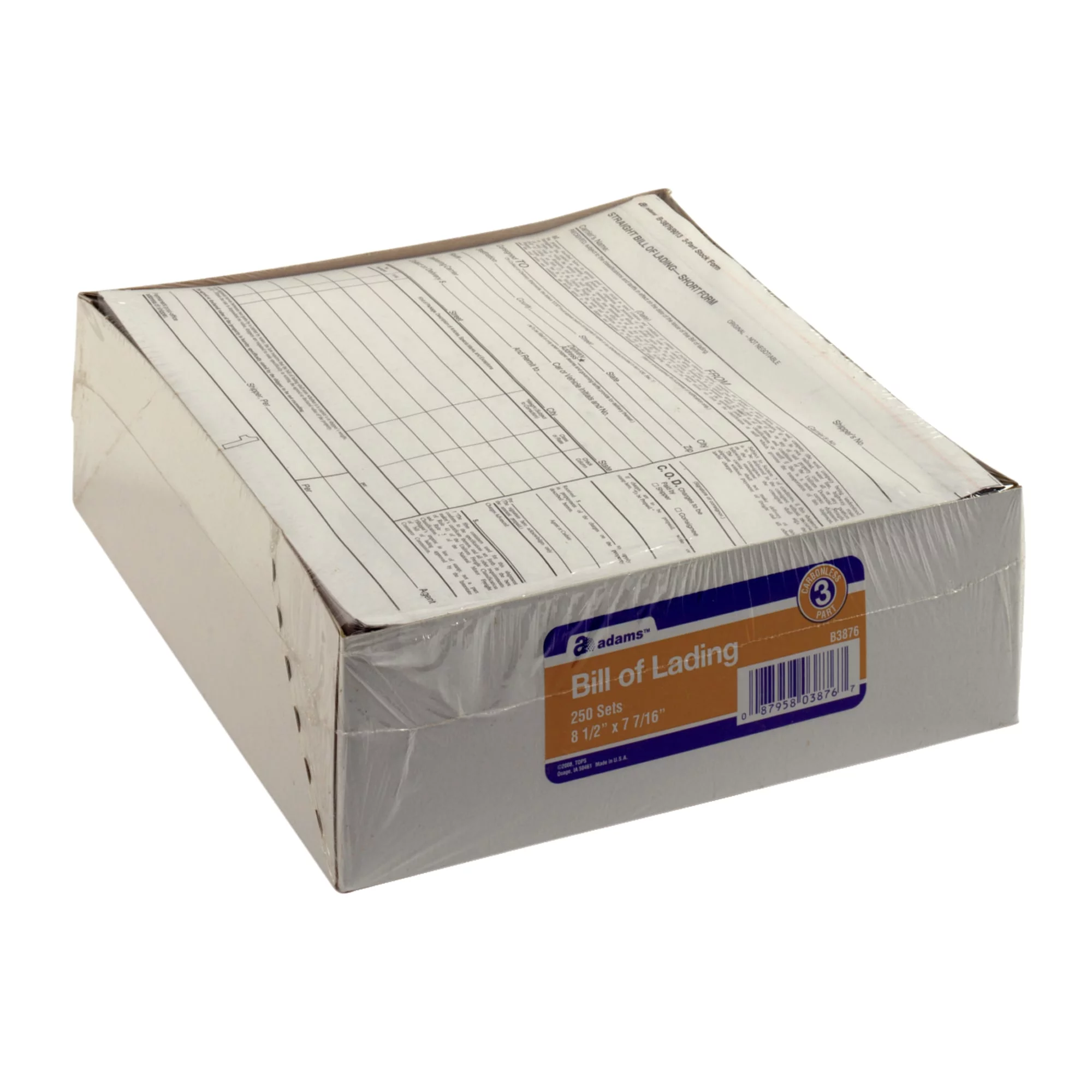 Adams 3-Part Carbonless Bill of Lading Pack 8.5
