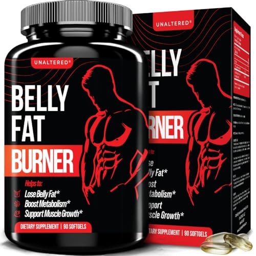 UNALTERED Belly Fat Burner for Men - Natural Weight Loss Pills to Support Reduced Body Fat, Preservation of Lean Muscle Mass, and a Healthy Metabolism - CLA Dietary Supplement - 90 Softgel Capsules