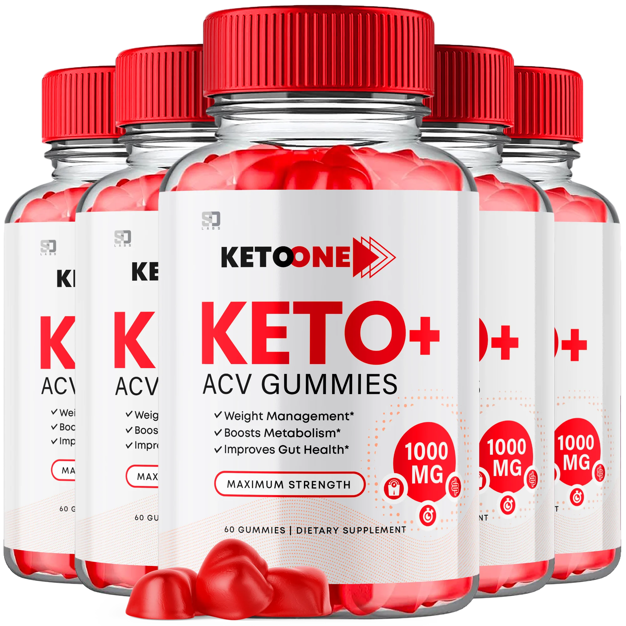 (5 Pack) Keto One Keto ACV Gummies - Apple Cider Vinegar Supplement for Energy & Focus - Dietary Supplement Gummies with Apple Cider Vinegar Folate Vitamin B12 B6 Beet Root (300 Gummies)