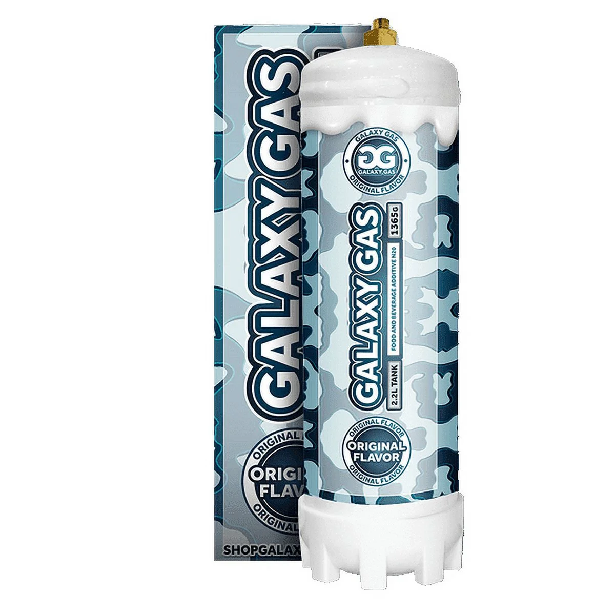 Galaxy Gas Original Flavor Whipped Cream Dispenser Cartridge Tank, Nitrous Oxide 2.2L 1365 Gram, Whipped Cream Tank, N2O Charger Tank, 1 Cylinder