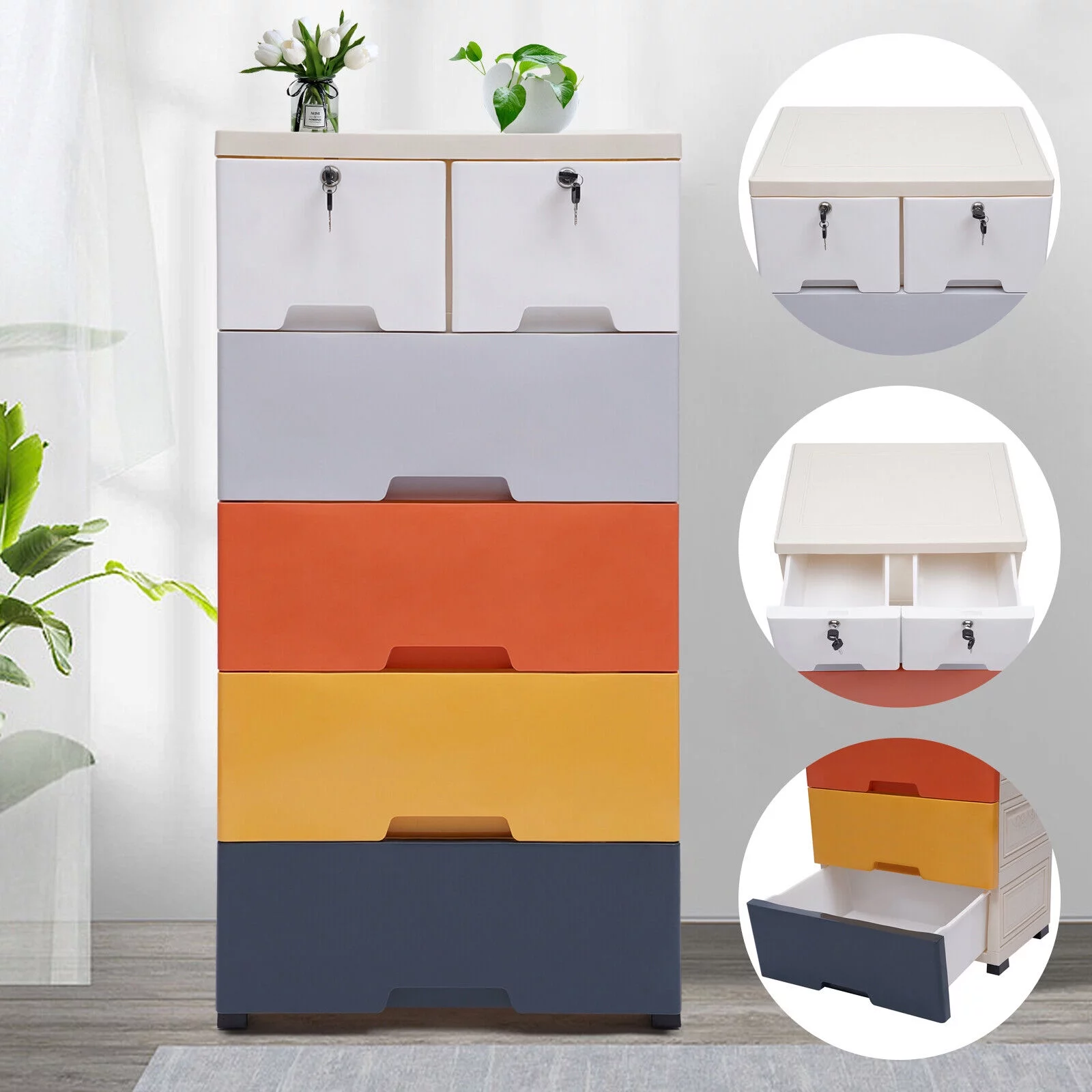 Storage Dresser Furniture Tall Chest Tower Organizer for Bedroom Hallway Entrywa