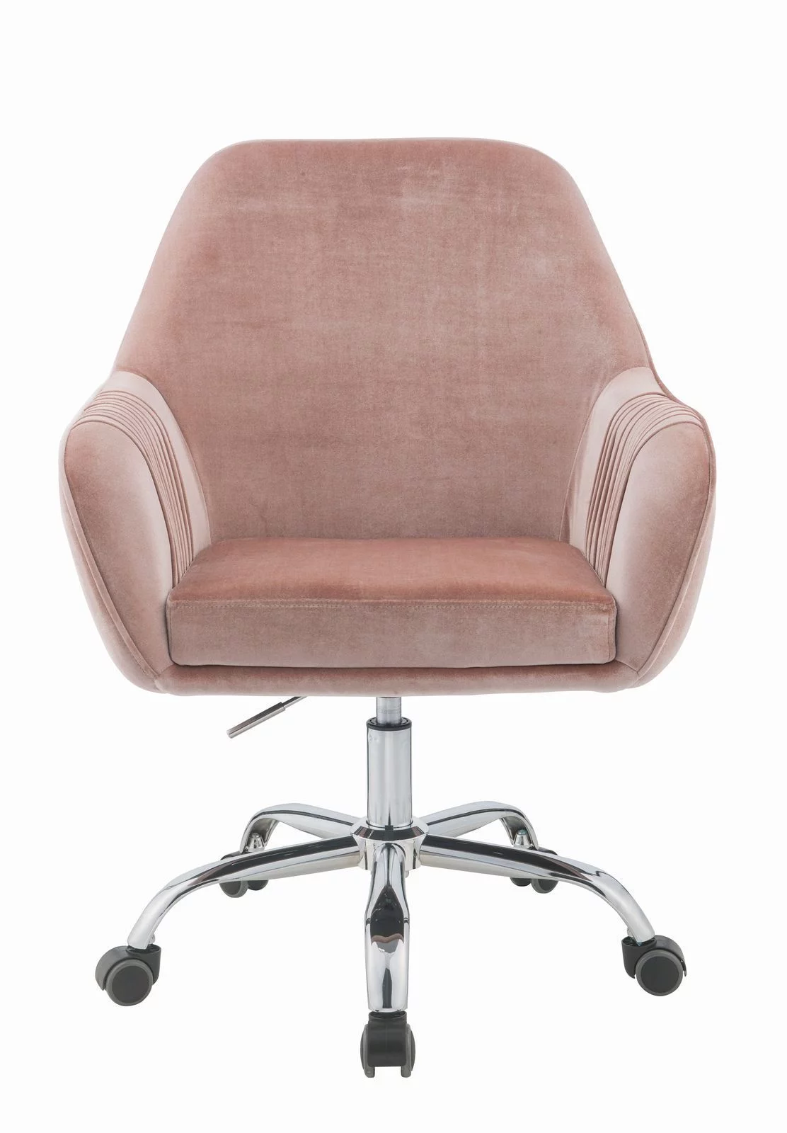 MAICOSY Romantic Office Chair - Pink Peach Velvet and Chrome
