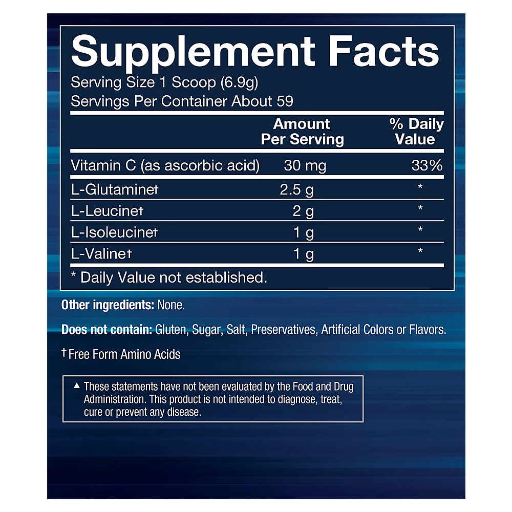 BCAA + Glutamine Powder - Unflavored (14.4 oz./59 Servings)