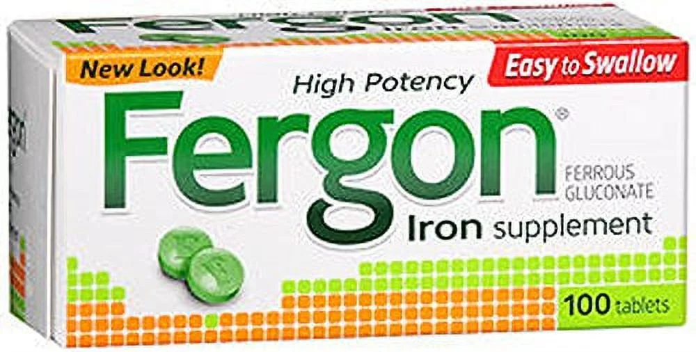 6 Pack - Fergon High Potency Iron Supplement Tablets - 100 Count