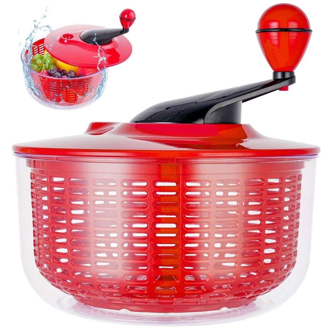 Vegetable Salad Spinner ABS Large 5L, Vegets Fruits Washing Container FDA, Lettuce Vegetables Washer Dryer Drainer Strainer for Home Kitchen Washing & Drying Leafy Greens
