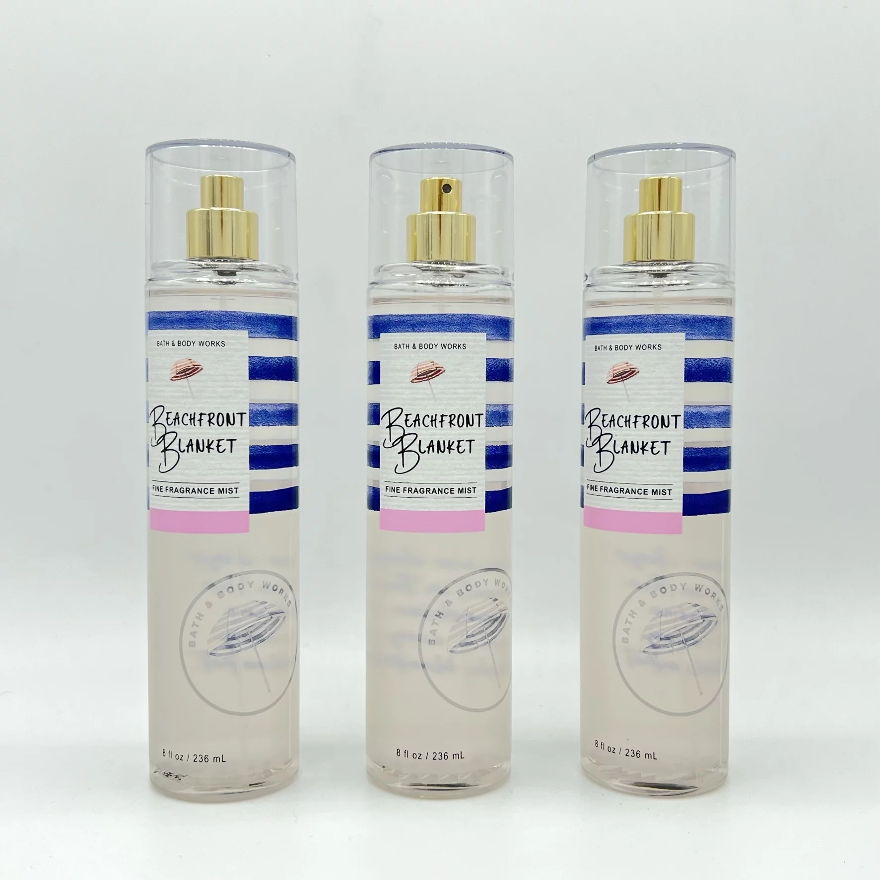Bath & Body Works Beachfront Blanket 8oz Fine Fragrance Mist Spray 3-Pack