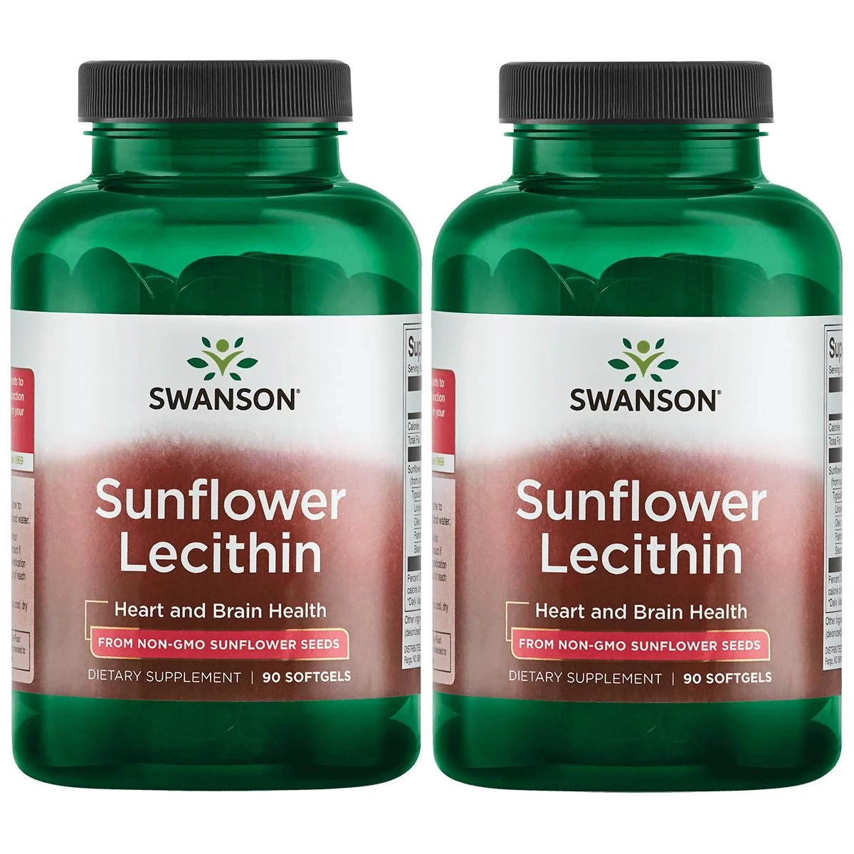 Swanson Sunflower Lecithin from Non-Gmo Sunflower Seeds 1,200 mg 90 Sgels 2 Pack