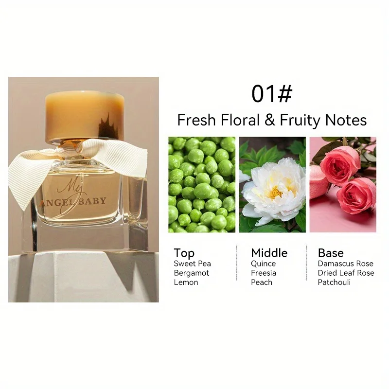 Angel Baby Perfume, Fresh Sweet Floral & Fruity Notes, Long-lasting Fragrance, Eau De Parfum For Women, 30ml 1.0fl.oz